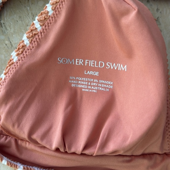 Somerfield Swim Peach/Orange and White Crinkle Bikini - Picture 5 of 8